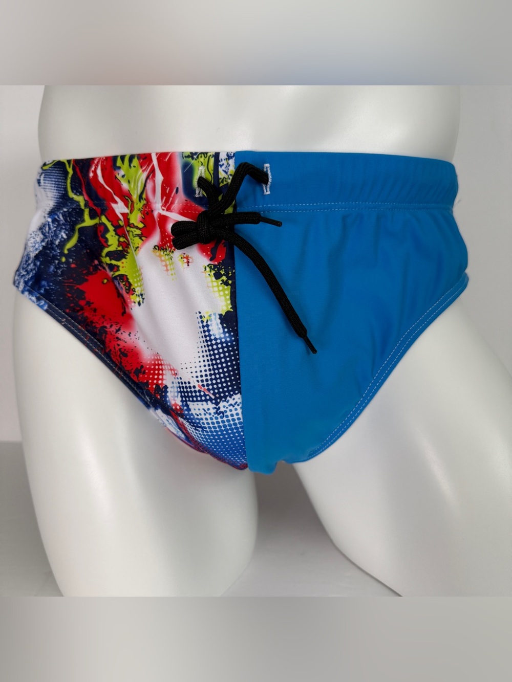 Men’s XL Blue Abstract Print Swim Brief